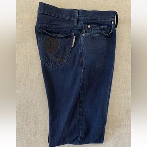 Alexander McQueen Made in Italy Skull Back Pocket Jeans in Indigo Size 33